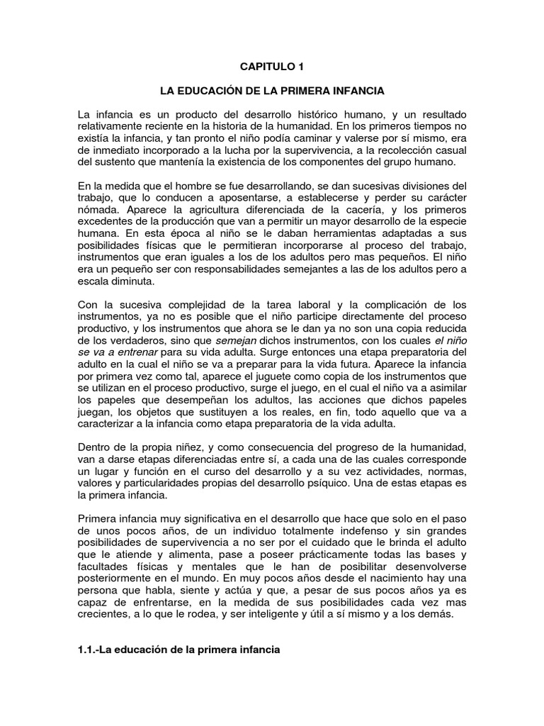 La Educacion en La Primera Infancia PDF | PDF | Infancia | Adultos