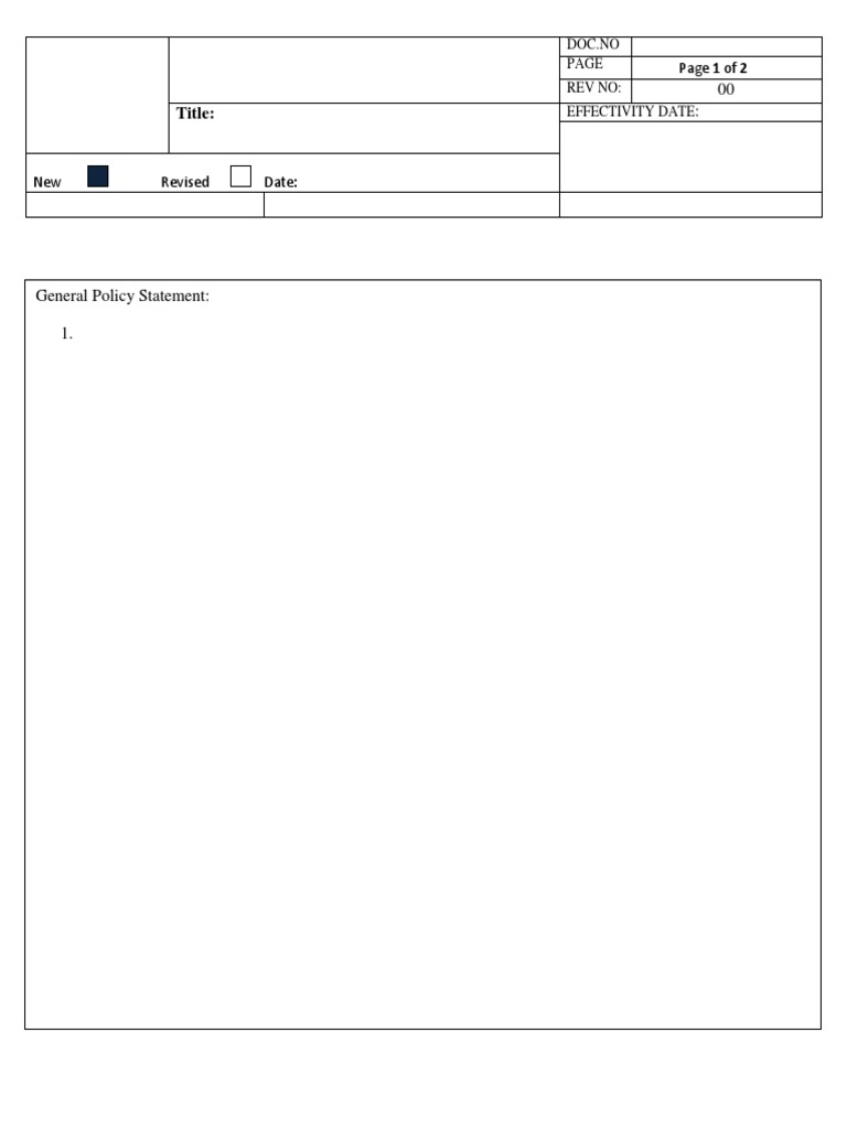 General Policy Statement Document | PDF