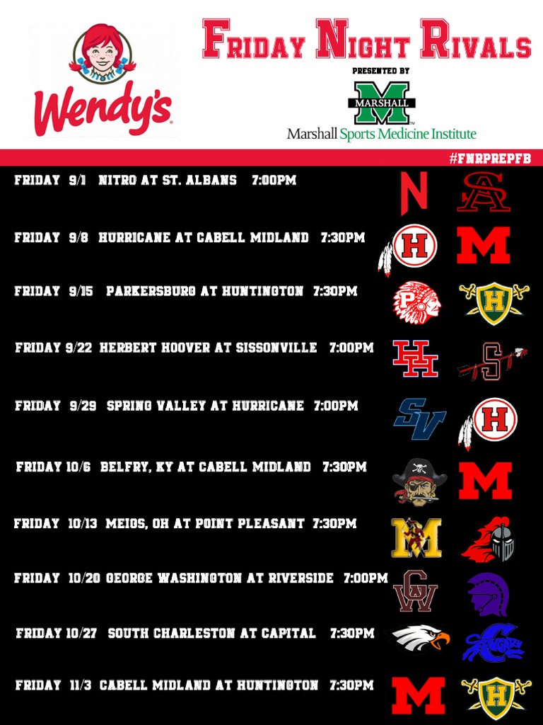 Friday Night High School Football Schedule | PDF