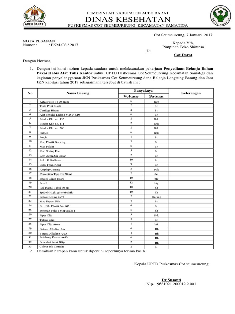 Nota Pesanan Barang Atk Bulan Januadocx