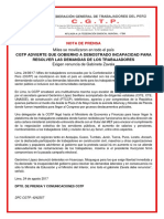 Miles se movilizaron en todo el país CGTP ADVIERTE QUE GOBIERNO A DEMOSTRADO INCAPACIDAD PARA RESOLVER LAS DEMANDAS DE LOS TRABAJADORES Exigen renuncia de Gabinete Zavala