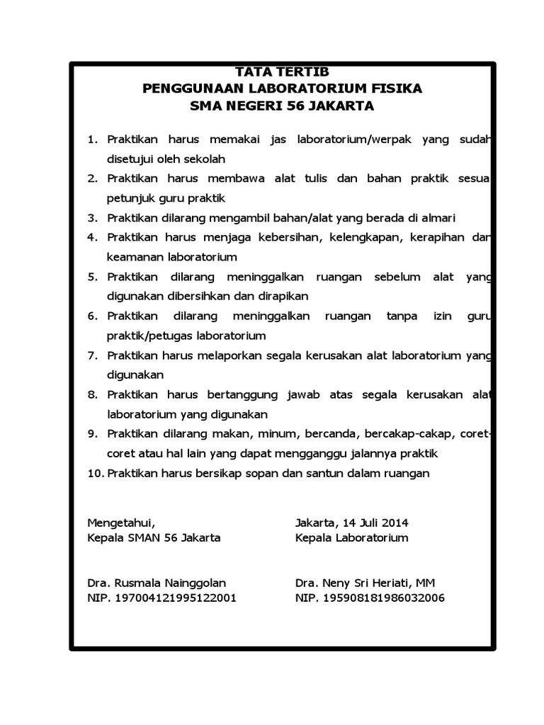 Tata Tertib Lab Fisika PDF