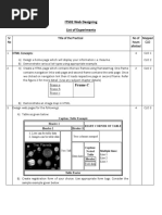 IT502 Web Designing List of Experiments