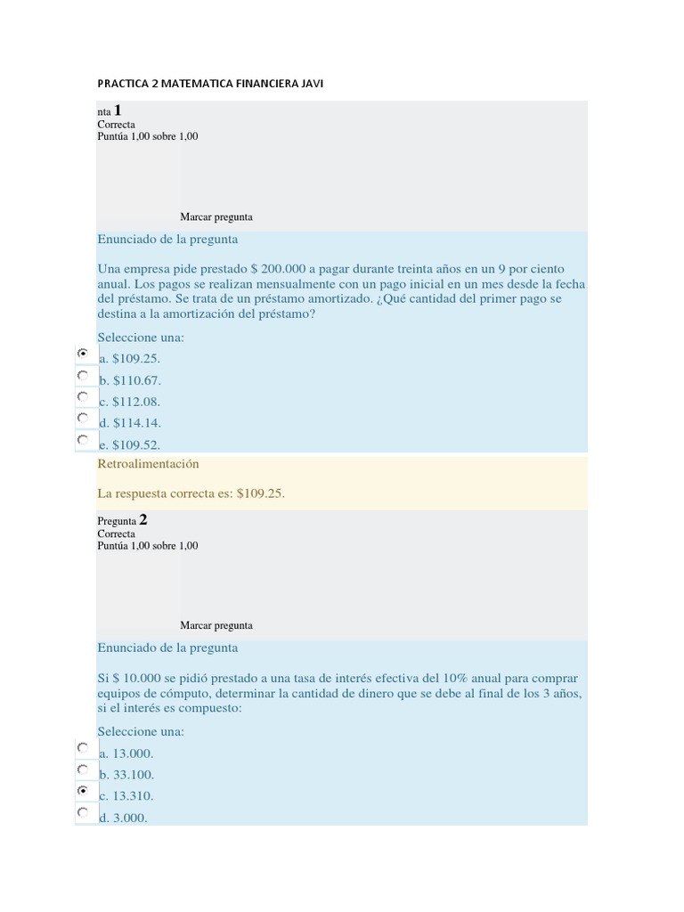 Ejercicios de Matemática Financiera | PDF | Interés | Finanzas Matemáticas
