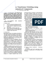 Three-Phase Transformer Modeling Using Symmetrical Components