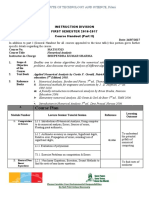 Course Plan: Birla Institute of Technology and Science, Pilani Pilani Campus