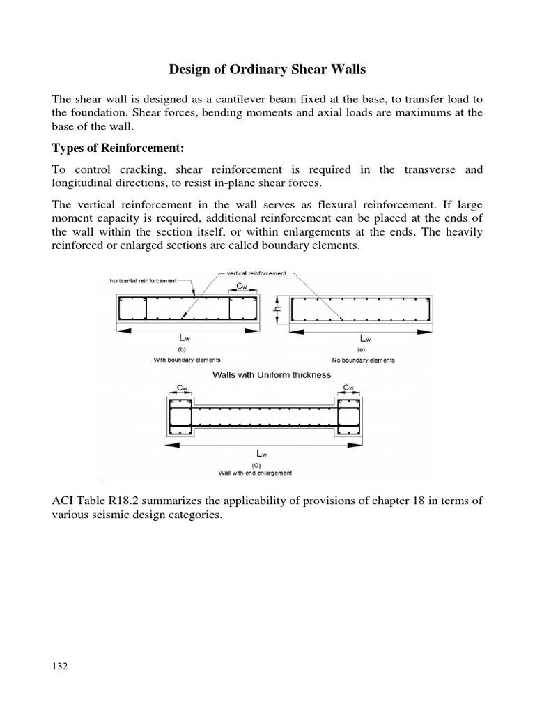 Shear Wall Design and Reinforcement Guide | PDF | Bending | Structural ...