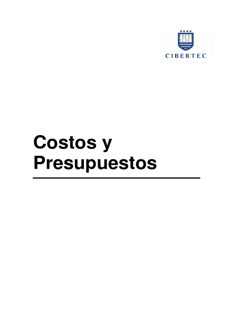 Manual de Costos y Presupuestos | PDF | Costo | Presupuesto
