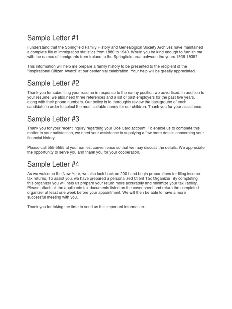 Sample Informative Letters | PDF