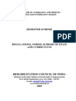 Semester Scheme: Rehabilitation Council of India