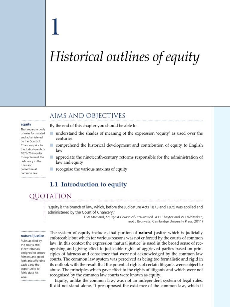 The Development of Equity Tracing the Historical Roots and Evolution