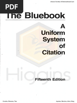 Blue Book Citations Higgins 15v 1 Case Citation Citation