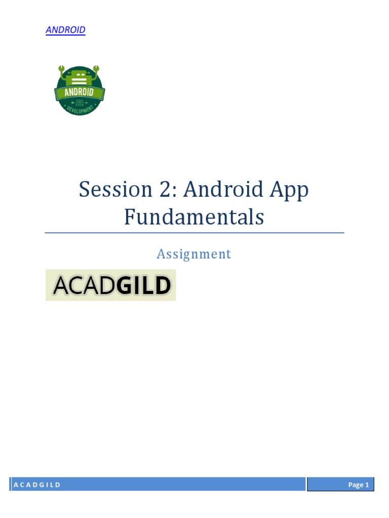 Android Login Screen Assignment | PDF