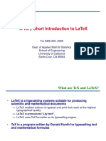 A Very Short Introduction To Latex