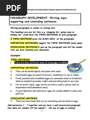 Topic Supporting And Concluding Sentences Examples