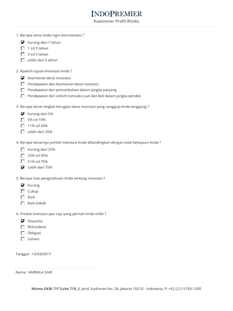 Risk Profile | PDF