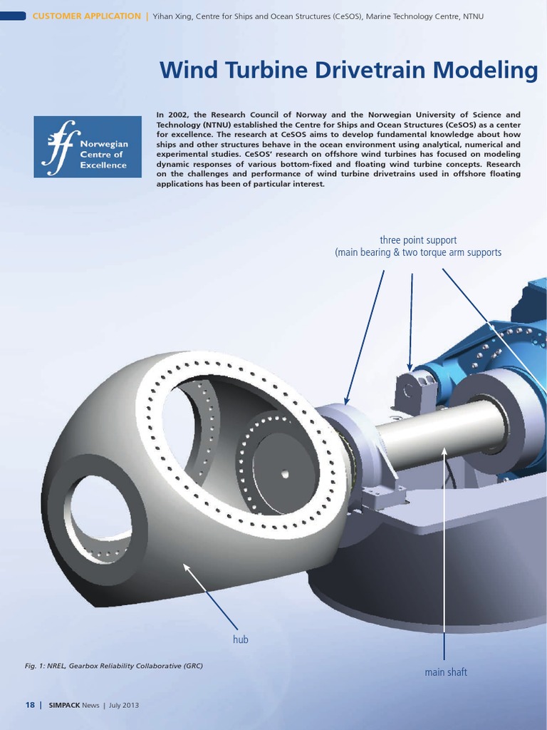 SN 1 Jul 2013 NTNU Wind Turbine Drivtrain CeSOS | PDF | Wind Power ...