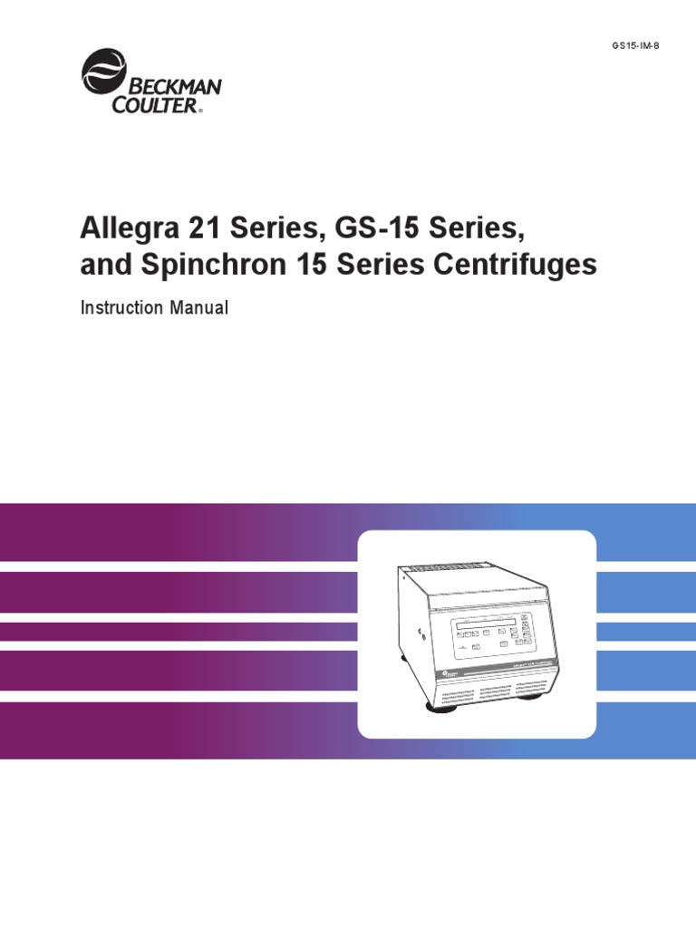 Gs 15 Manual Pdf Pdf Centrifuge Electromagnetic Interference