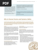 Lund MSC Human Factors Systems Safety