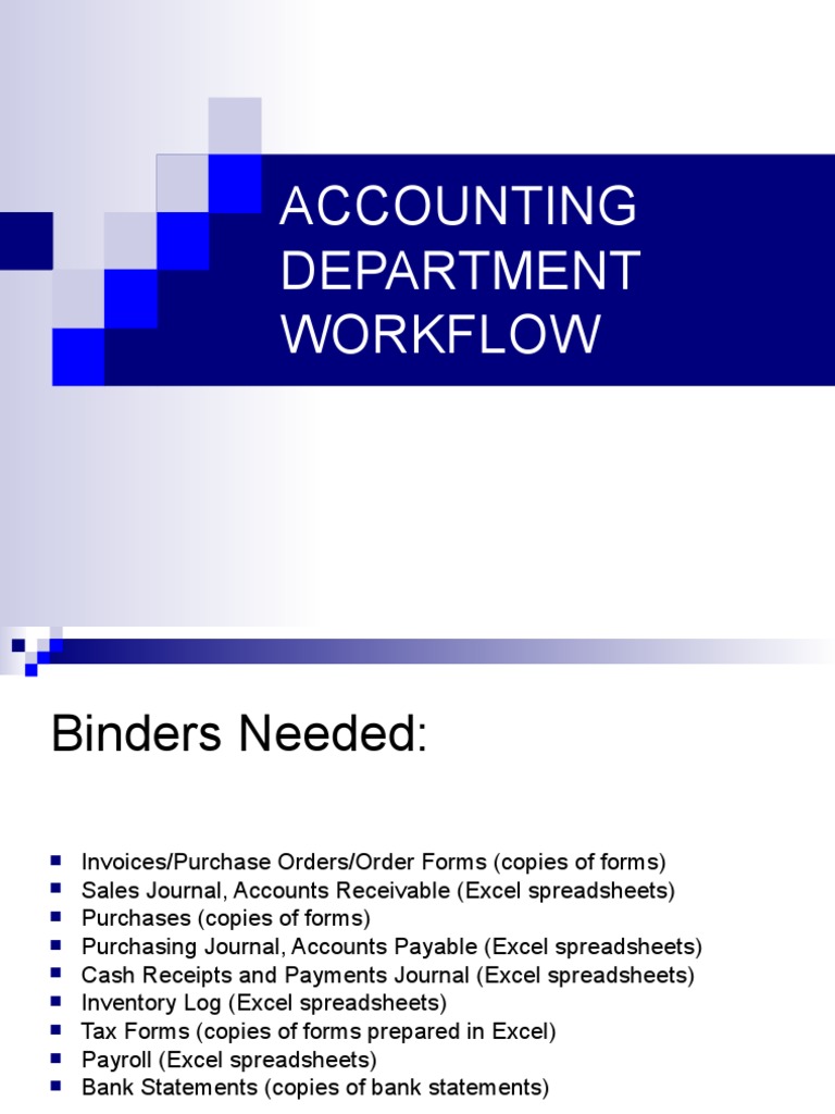 Accounting Department Workflow | PDF | Accounts Payable | Receipt