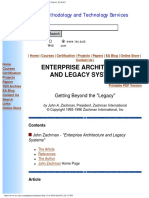 Enterprise Architecture and Legacy Systems: Methodology and Technology Services