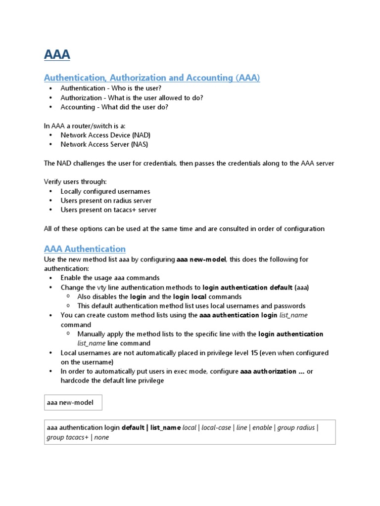 Understanding AAA in Networking | PDF | Radius | Port (Computer Networking)