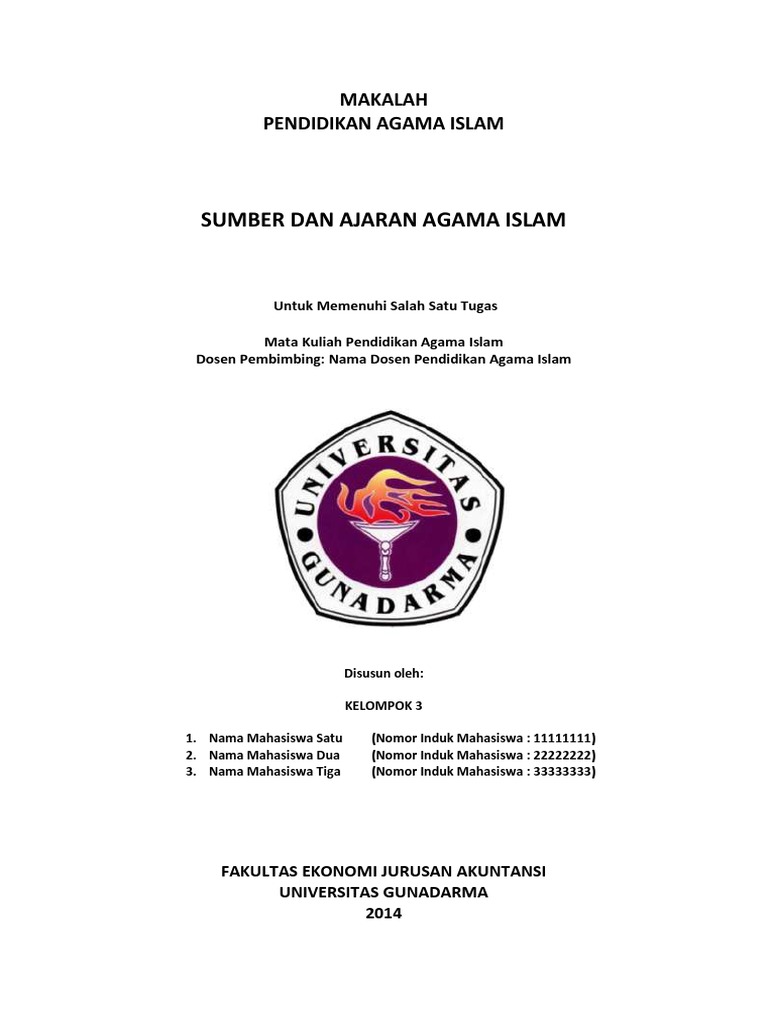 Contoh Cover Makalah Yang Benar Pdf