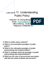 Lecture 11 Understanding Public Policy