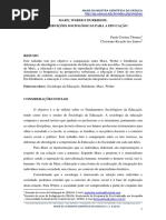 Contribuições Para Educação - Marx, Weber e Durkheim