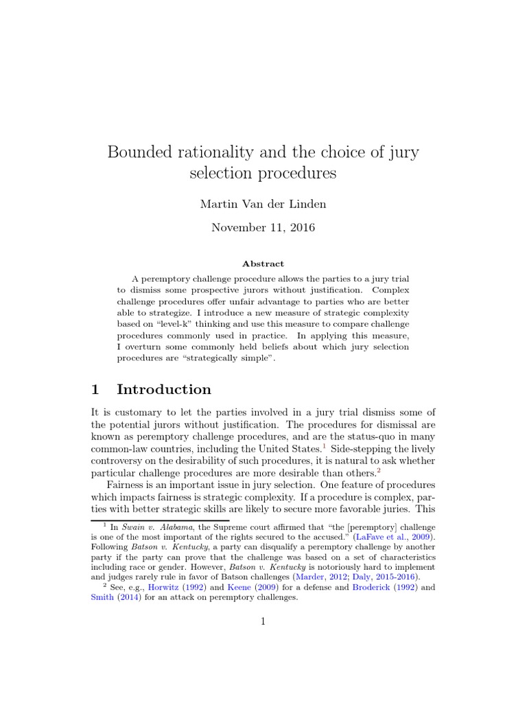 Van Der Linden Martin Paper Descargar gratis PDF Batson V. Kentucky