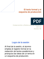 Curso: Comprensión y Redacción de Textos II. Sesión 1A. El Texto Formal y El Esquema de Producción (2017-2)