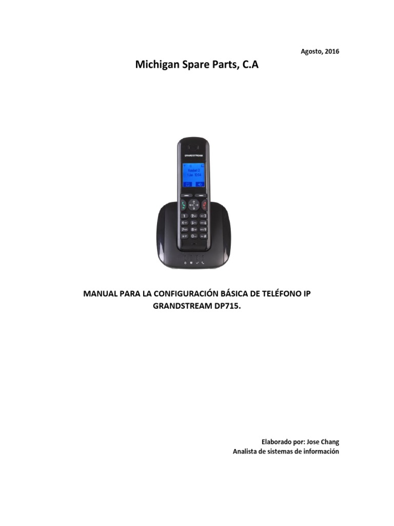 Manual Grandstream Dp715 | PDF | Dirección IP | Contraseña