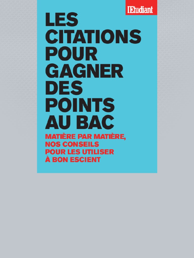Les Citations Pour Gagner Des Points Au Bac