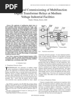 Protection and Commissioning of Multifunction Digital Transformer Relays at Medium Voltage Industrial Facilities