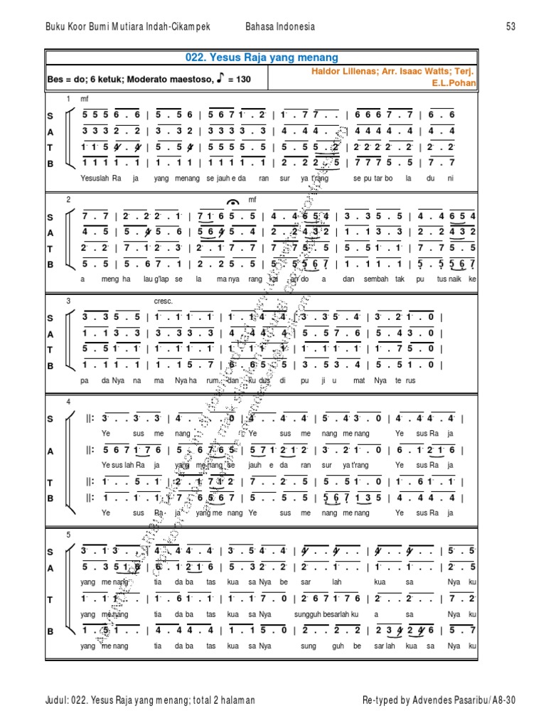 022 Yesus Raja Yang Menang Pdf