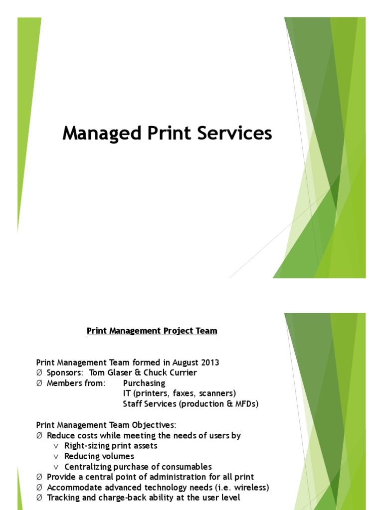 Managed Print Services Overview and RFP | PDF | Printing | Printer ...
