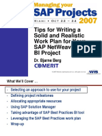 757 How To Write A Work Plan For Sap BW Project