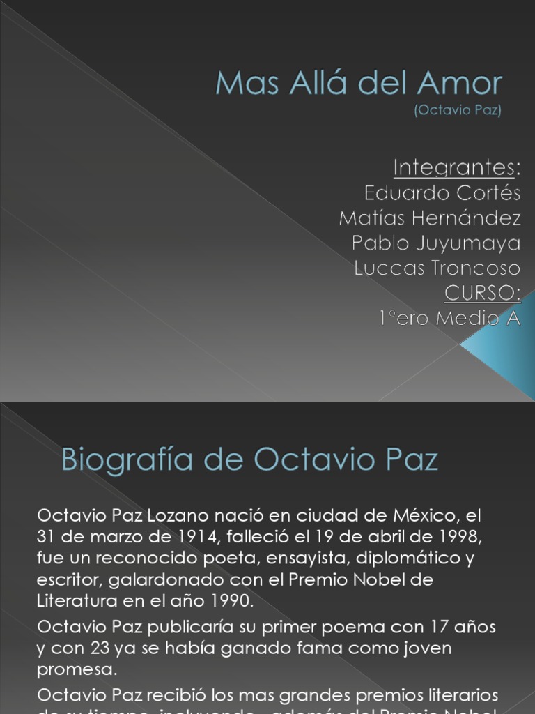 Mas Alla Del Amor Ppt Analisis Literario