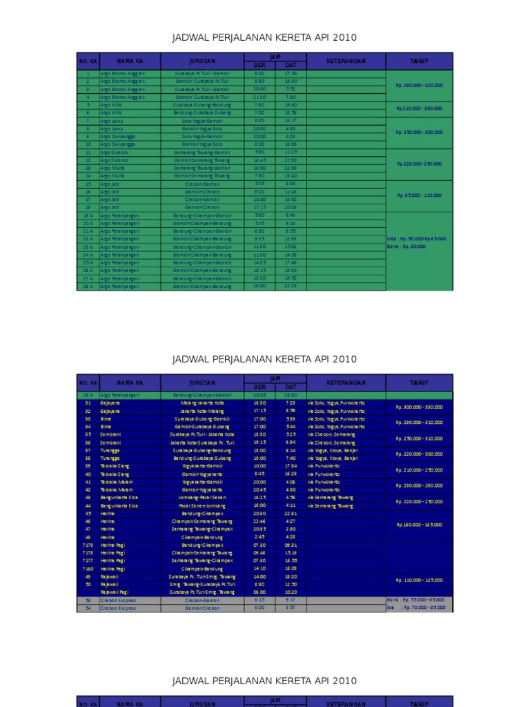 Jadwal Kereta Api