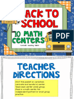 Back To School 10 Math Centers