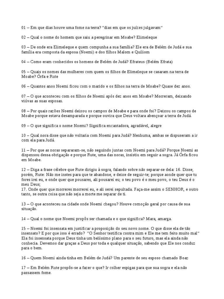 Perguntas Sobre Rute1 Livro de Ruth Naomi (Figura Bíblica)