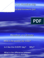 Earth-Sun Relationship: (Use With Notes and Homework Quiz Handout)