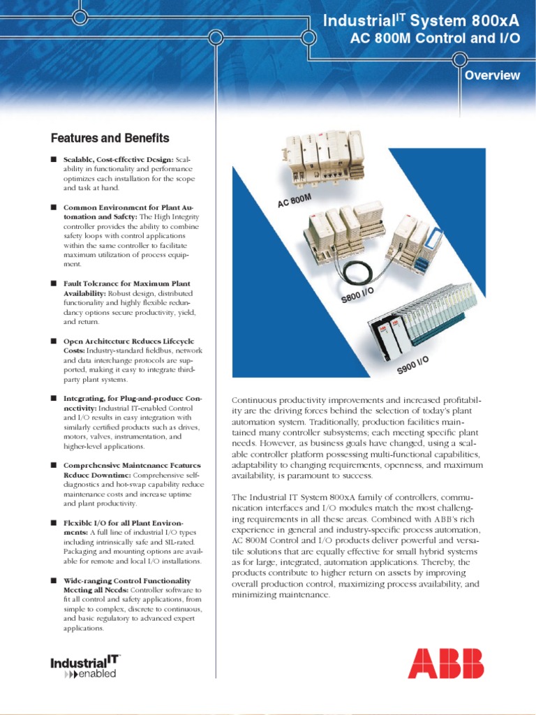 3 Bse 047351 C en System 800xa 5.0 Control and I O Overview | PDF
