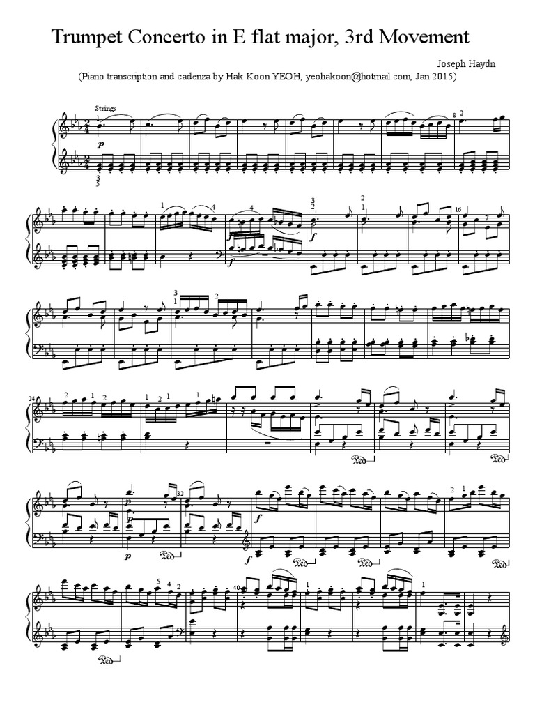 A Technical Display of Virtuosity Analysis of Haydn's Trumpet Concerto