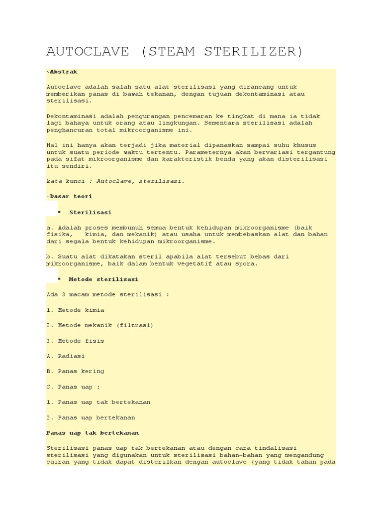 Tahukah Anda Apa Itu Autoclave Steam PDF