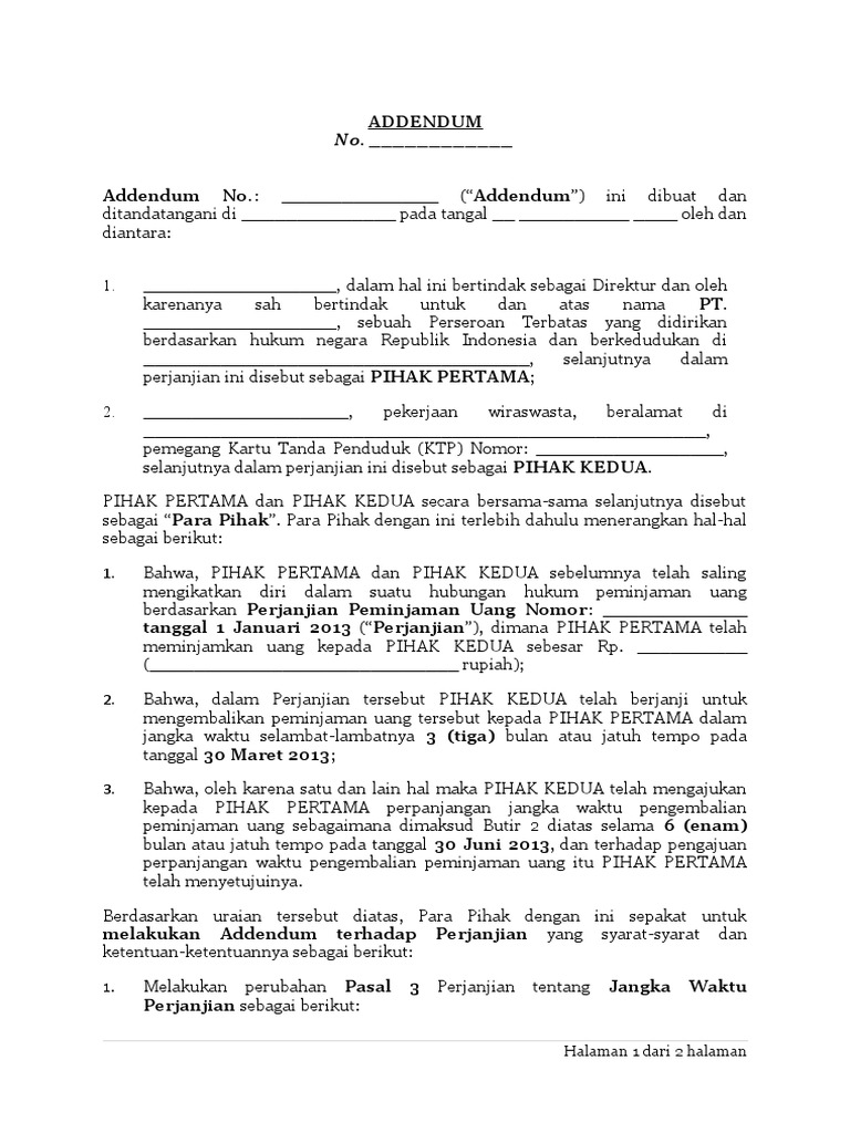 Contoh Addendum