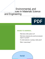 Materials Science Issues: Economic, Environmental & Societal Factors