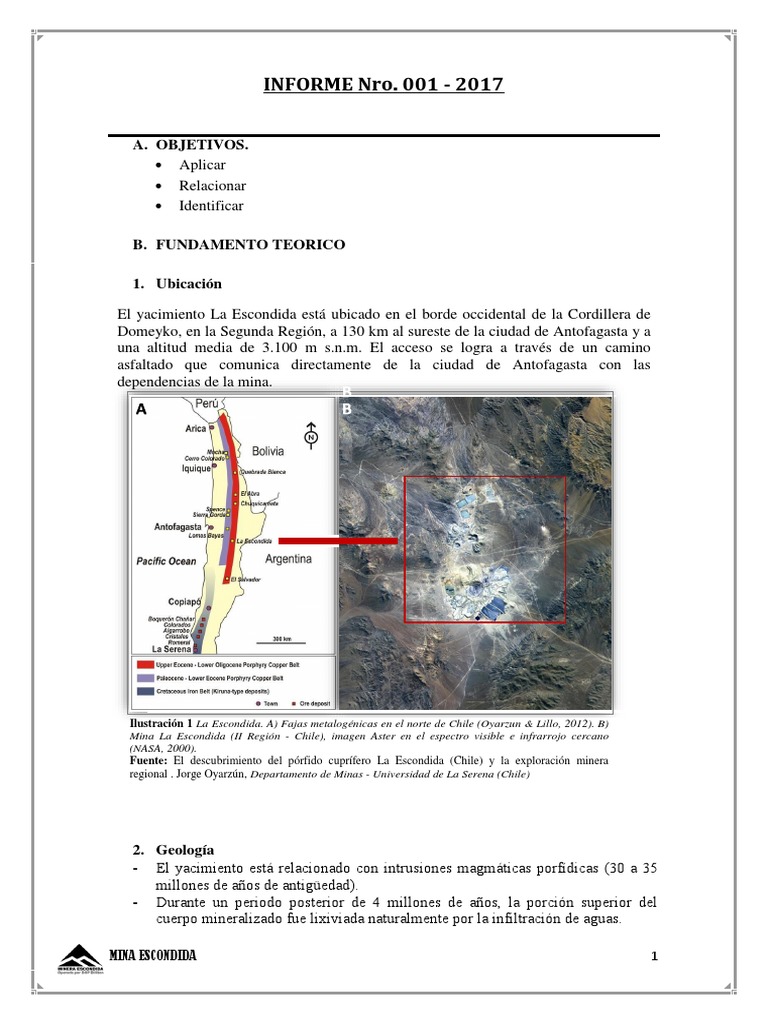 MIna la escondida Cobre Ciencias de la tierra y de la vida