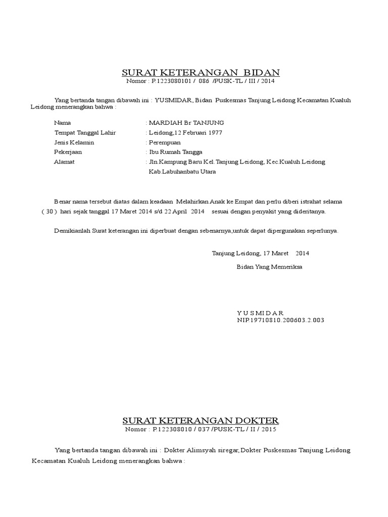Surat Keterangan Sakit
