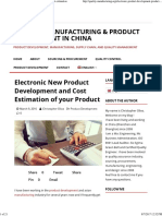 Electronic Product Development - Manufacturing Cost Estimation PDF